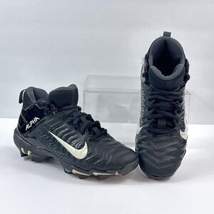Nike Football Cleats Mid Alpha Menace 2 Shark Kids Youth 2.5 Wide Black White